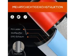 HOMCOM Fitnessgeräte|Standboxsack Kunstleder Kunststoff SchwarzRot 58L x 58B x 158-186H cm