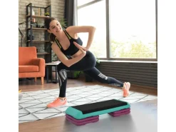 Stepbench PVC PP Schwarz Violett 110B x 40T x 20H cm*HOMCOM Clearance