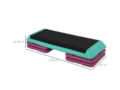 Stepbench PVC PP Schwarz Violett 110B x 40T x 20H cm*HOMCOM Clearance