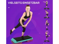 Stepbench PVC PP Schwarz Violett 110B x 40T x 20H cm*HOMCOM Clearance