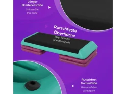 Stepbench PVC PP Schwarz Violett 110B x 40T x 20H cm*HOMCOM Clearance