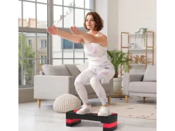 Steppbrett Höhenverstellbar Kunststoff Schwarz Rot 80L x 31B x 20H cm*HOMCOM Sale