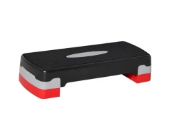 Steppbrett Kunststoff Schwarz+Grau+Rot 68L x 29B x 15Hcm*HOMCOM Hot