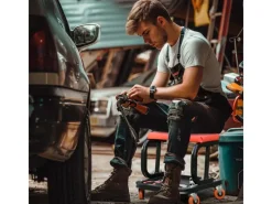 Werkstatthocker mit Ablage Gepolstert Sitzkissen Stahl Rot*HOMCOM Best