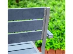 Gartenstuhl Madera Aluminium Hellgrau 8er-Set*Home Deluxe New