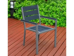 Gartenstuhl Madera Aluminium Hellgrau 12er-Set*Home Deluxe Online