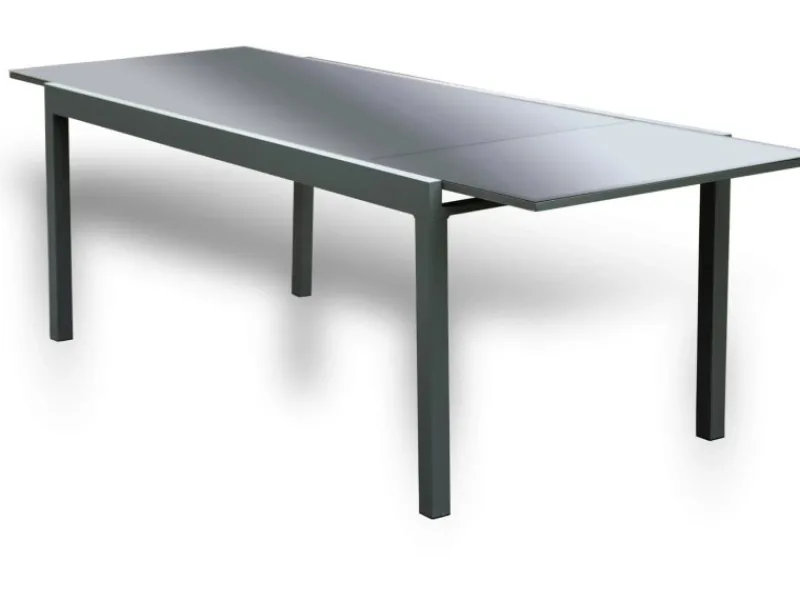 Gartentisch Sol Ausziehbar Glas Hellgrau 75 cm x 240 cm/180 cm x 90*Home Deluxe Clearance