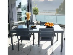 Gartentisch Sol Ausziehbar Glas Hellgrau 75 cm x 240 cm/180 cm x 90*Home Deluxe Clearance