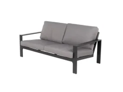 Home Deluxe Lounge-Gartenmöbel|Lounge-Set Rio XL 4-teilig Aluminium Schwarz-Hellgrau