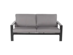 Home Deluxe Lounge-Gartenmöbel|Lounge-Set Rio XL 4-teilig Aluminium Schwarz-Hellgrau