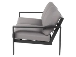 Home Deluxe Lounge-Gartenmöbel|Lounge-Set Rio XL 4-teilig Aluminium Schwarz-Hellgrau