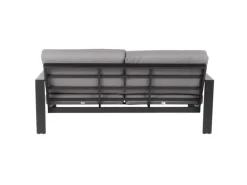 Home Deluxe Lounge-Gartenmöbel|Lounge-Set Rio XL 4-teilig Aluminium Schwarz-Hellgrau