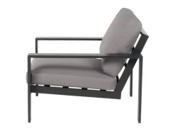 Home Deluxe Lounge-Gartenmöbel|Lounge-Set Rio XL 4-teilig Aluminium Schwarz-Hellgrau