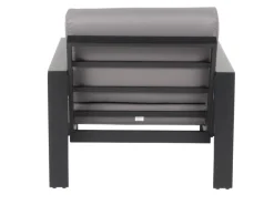 Home Deluxe Lounge-Gartenmöbel|Lounge-Set Rio XL 4-teilig Aluminium Schwarz-Hellgrau