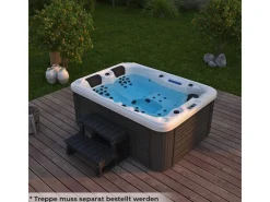 Home Deluxe Outdoor Whirlpools|Outdoor Whirlpool Beach Pure 210 x 155 x 83 cm Dunkelgrau-Weiß