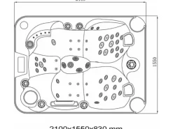 Home Deluxe Outdoor Whirlpools|Outdoor Whirlpool Beach Pure 210 x 155 x 83 cm Dunkelgrau-Weiß