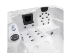 Home Deluxe Outdoor Whirlpools|Outdoor Whirlpool White Marble Plus Inkl. Treppe und Thermoabdeckung