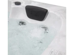 Home Deluxe Outdoor Whirlpools|Outdoor Whirlpool White Marble Plus Inkl. Treppe und Thermoabdeckung