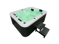 Home Deluxe Outdoor Whirlpools|Outdoor Whirlpool White Marble Plus Inkl. Treppe und Thermoabdeckung