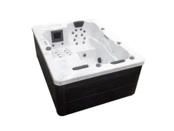 Home Deluxe Outdoor Whirlpools|Outdoor Whirlpool White Marble Plus Inkl. Treppe und Thermoabdeckung