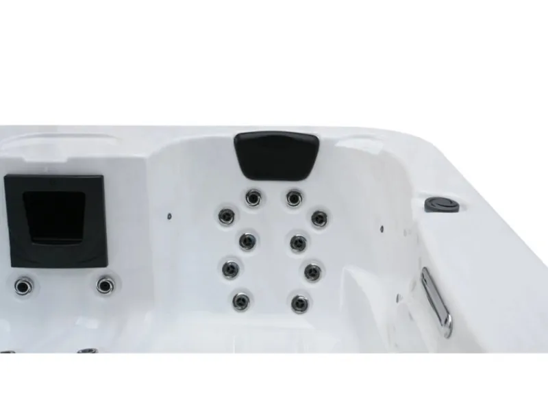Home Deluxe Outdoor Whirlpools|Outdoor Whirlpool White Marble Plus Inkl. Treppe und Thermoabdeckung