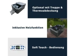 Home Deluxe Outdoor Whirlpools|Whirlpool Black Marble für 3 Personen 210 x 160 x 85 cm