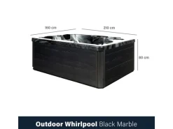 Home Deluxe Outdoor Whirlpools|Whirlpool Black Marble für 3 Personen 210 x 160 x 85 cm