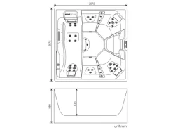 Home Deluxe Outdoor Whirlpools|Whirlpool Stream Big für 5 Personen 207,5 x 207,5 x 88 cm