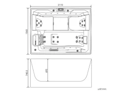 Home Deluxe Outdoor Whirlpools|Whirlpool Stream für 3 Personen 211 x 156,5 x 74,05 cm