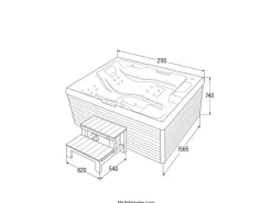 Home Deluxe Outdoor Whirlpools|Whirlpool Stream für 3 Personen 211 x 156,5 x 74,05 cm