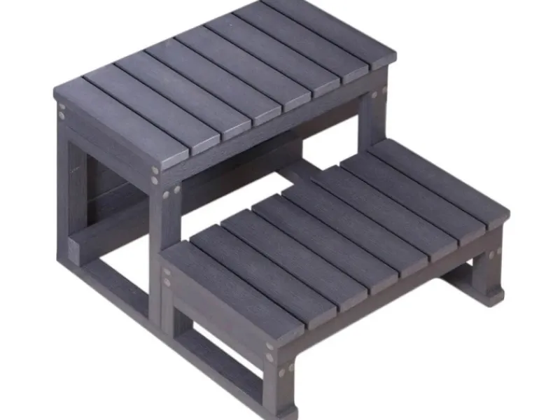 Whirlpool-Treppe Beach 62 cm x 54 cm x 40 cm Anthrazit*Home Deluxe New