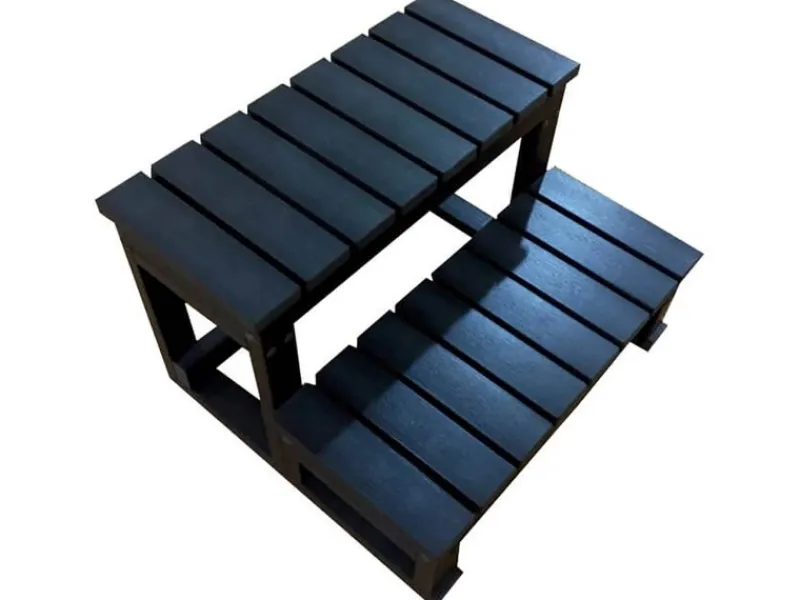 Whirlpool-Treppe Beach 62 cm x 54 cm x 40 cm Anthrazit*Home Deluxe New