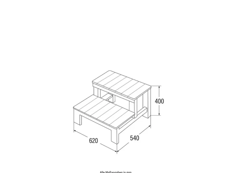 Whirlpool-Treppe Beach 62 cm x 54 cm x 40 cm Anthrazit*Home Deluxe New