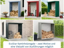 Hörmann Kaminholzregale|Kaminholzregal Elegant-V Typ 2 aus Metall RAL9007 aluminium