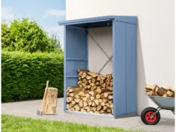 Hörmann Kaminholzregale|Kaminholzregal Elegant-V Typ 1 aus Metall RAL5014