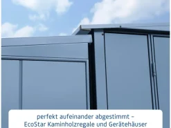 Hörmann Kaminholzregale|Kaminholzregal Elegant-V Typ 1 aus Metall RAL5014