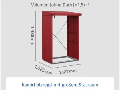 Hörmann Kaminholzregale|Kaminholzregal Elegant-V Typ 1 aus Metall RAL3004