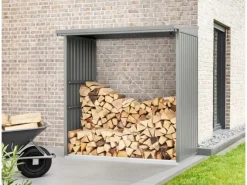 Hörmann Kaminholzregale|Kaminholzregal Trend-V Typ 2 aus Metall RAL9007 aluminium