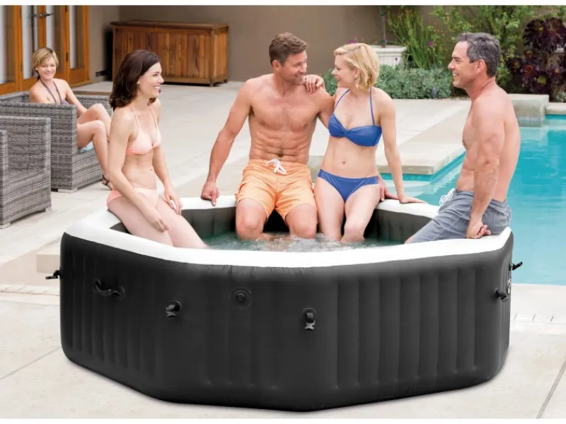 Intex Outdoor Whirlpools|PureSpa Octagon Bubble Jet mit Salzwassersystem Ø 201 cm x 71cm