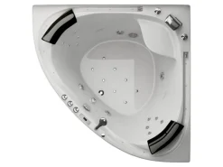 Jet-Line Outdoor Whirlpools|Eckwhirlpool Villa Sabrina Weiss mit Umlaufendem Wasserfall für 2 Personen