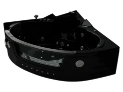 Jet-Line Outdoor Whirlpools|Eckwhirlpool Villa Carlotta 150cm in Schwarz mit Heizung und Unterwasserbeleuchtung