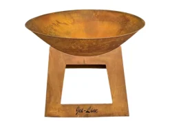 Jet-Line Feuerschalen|Feuersäule mit Feuerschale Fargo in Rostoptik 60 x 71 x 71 cm