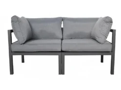 Jet-Line Lounge-Gartenmöbel|Garten Sofa Rhodos 2-Sitzer in Anthrazit-Grau mit Aluminiumrahmen