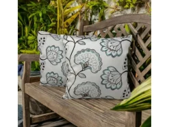 Outdoor Dekokissen 2er Set Blüten Creme/Bunt 40 x 40 cm*Jet-Line Clearance