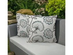 Outdoor Dekokissen 2er Set Blüten Creme/Bunt 40 x 40 cm*Jet-Line Clearance