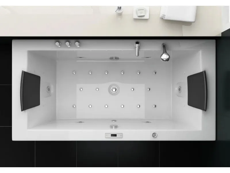 Whirlpool Villa Eugenie Weiß für 2 Personen mit Heizung und Unterwasserbeleuchtung*Jet-Line Sale