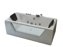 Whirlwanne Lugano in Weiß mit Sichtfenster Heizung und Unterwasserbeleuchtung*Jet-Line Best