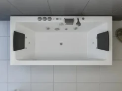 Whirlwanne Lugano in Weiß mit Sichtfenster Heizung und Unterwasserbeleuchtung*Jet-Line Best