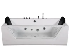 Whirlwanne Lugano in Weiß mit Sichtfenster Heizung und Unterwasserbeleuchtung*Jet-Line Best