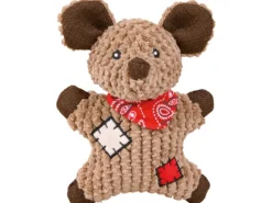Jollypaw Outdoor-Spielzeug|Maus mit Flicken Stoff-Jute 19 cm